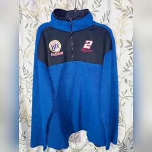 VINTAGE Nascar Winner's Circle Rusty Wallace Miller Lite Racing Quarter Zip XL